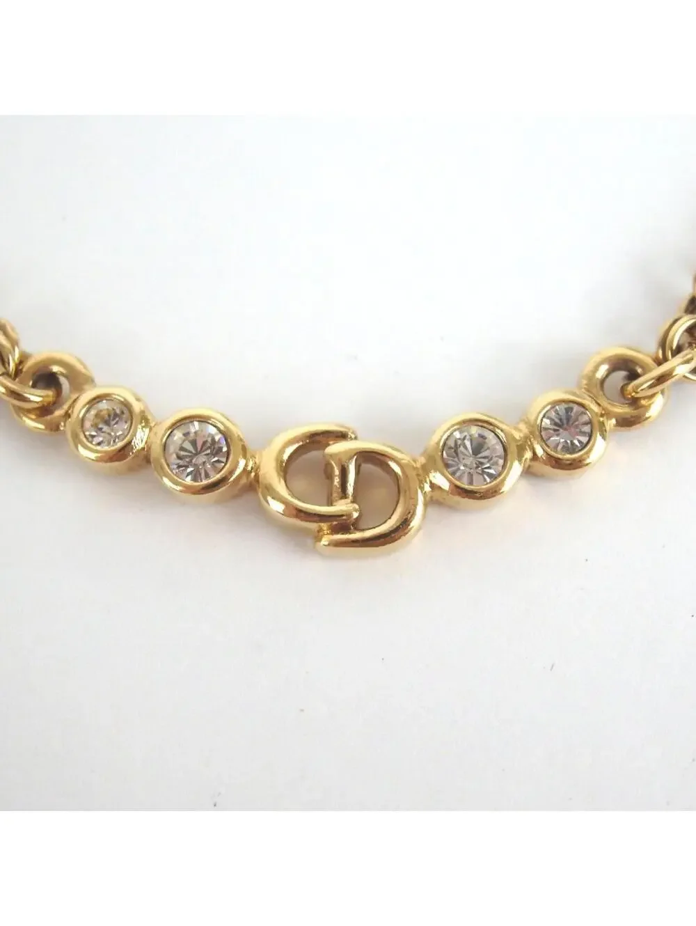 Authentic Christian Dior linestone necklace metal[Used] - Picture 4 of 9